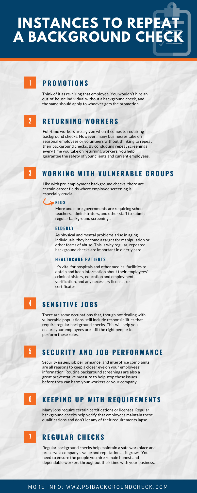 Instances to Repeat a Background Check infographic